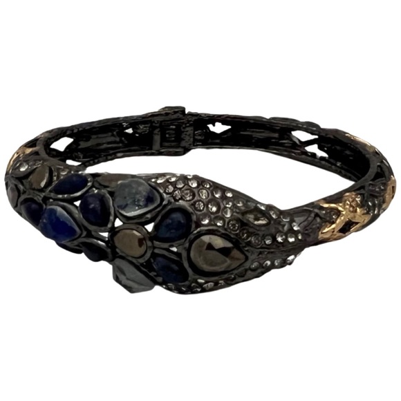 ALEXIS BITTAR • Jardin De Papillon Ruthenium Gold Snake Bracelet - Picture 4 of 16